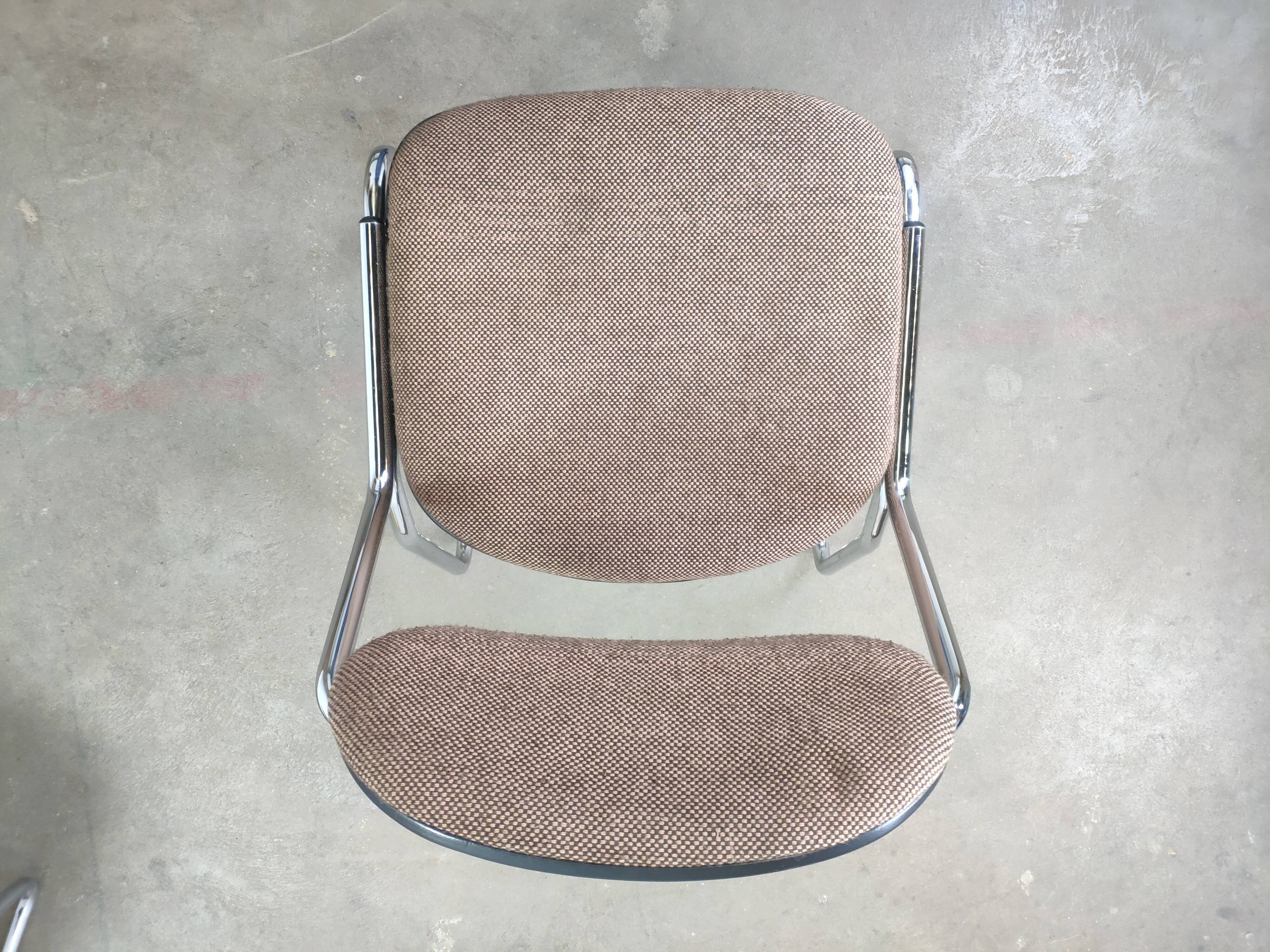 Vintage office chairs fabric and chrome