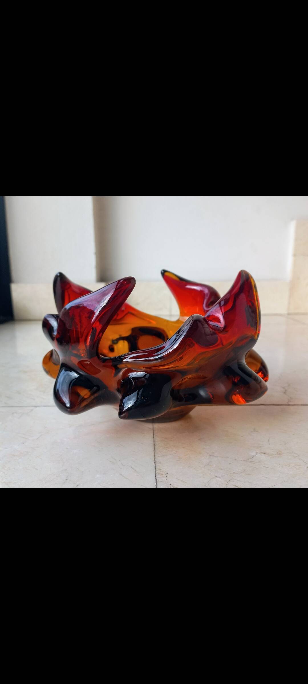 Fiery amber Murano centerpiece