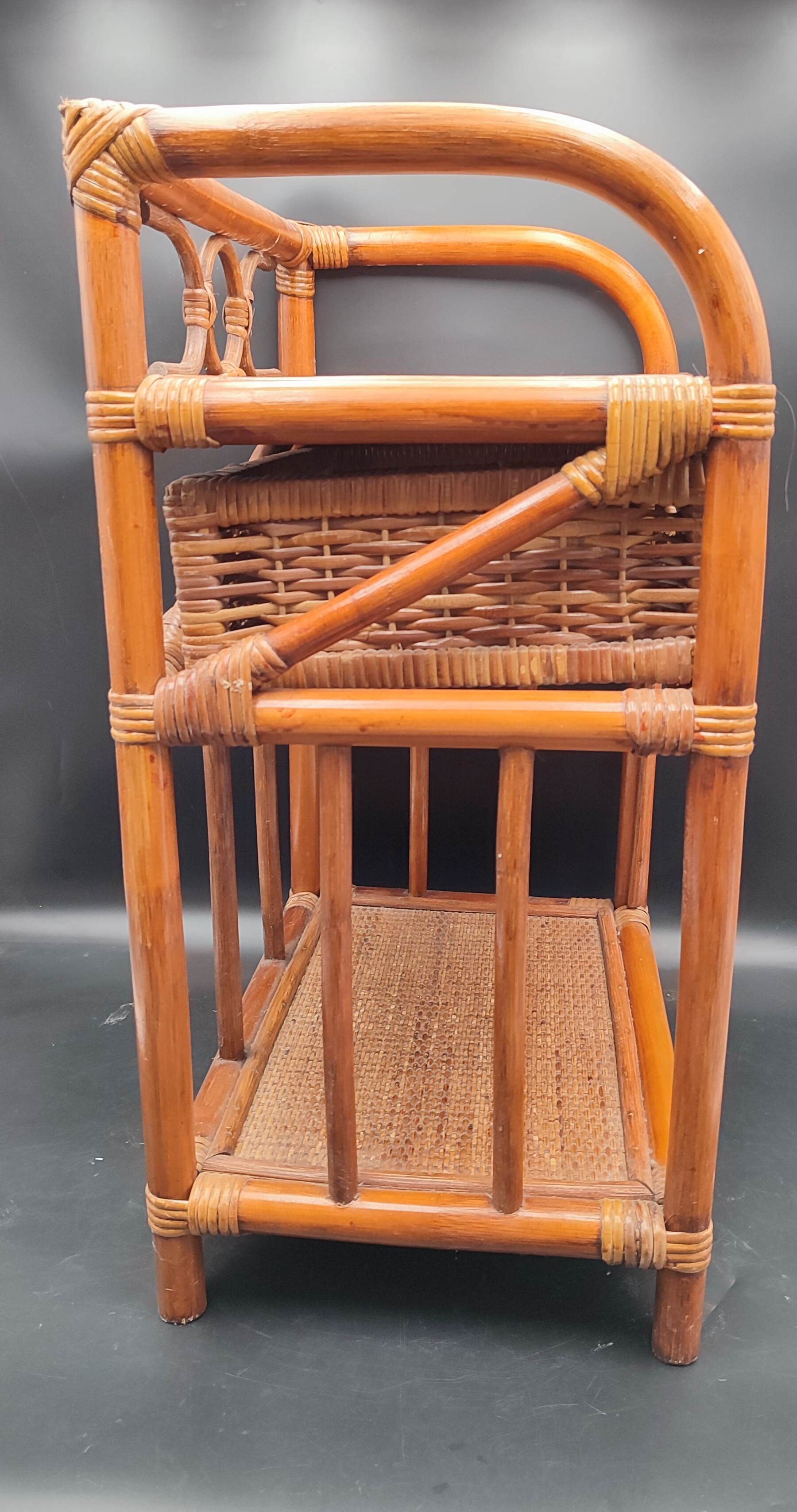 Vintage rattan bedside
