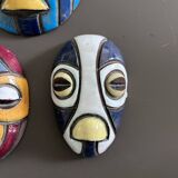 Collection of 3 African ceramic masks
