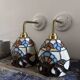 Paire d’appliques murales vitrail