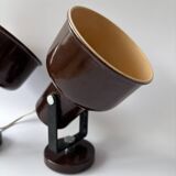 Pair of brown metal wall lights