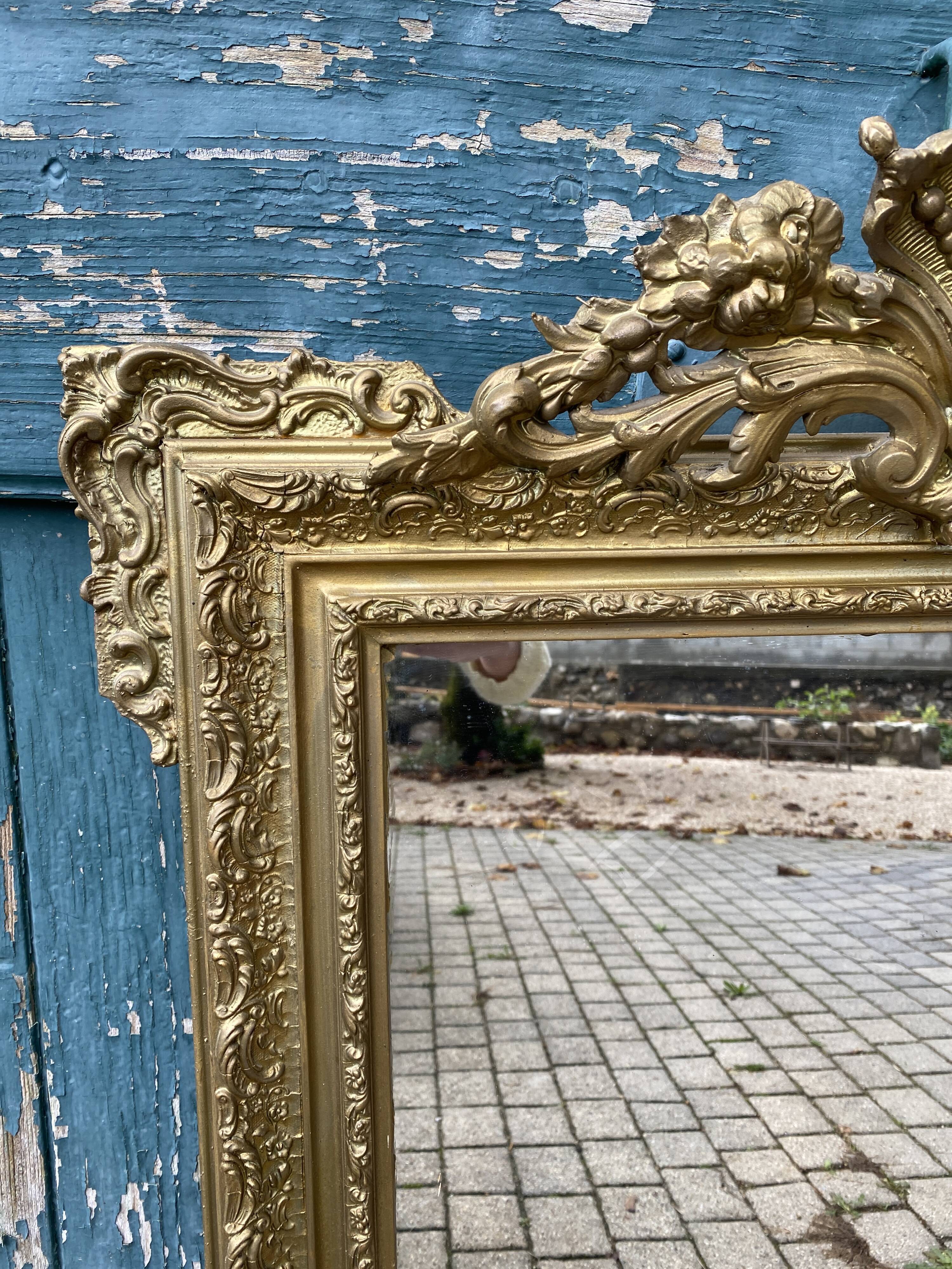 Old gilded mirror Napoleon III style