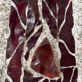 XL "stained glass" wall sconce, glass and cement, Sweden 1950