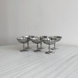 6 stainless steel footed bowls