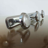 Coat rack in chromed metal, 3 hooks 70s