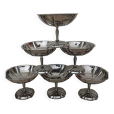 Vintage stainless steel chrome champagne/sorbet coupes