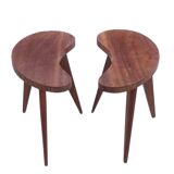 Pair of Scandinavian bean-shaped stools