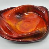 Red Orange Ceramic Empty Pocket Cup signed 2010