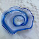 Blue blown glass floral dish / empty pocket - Handmade craftsmanship