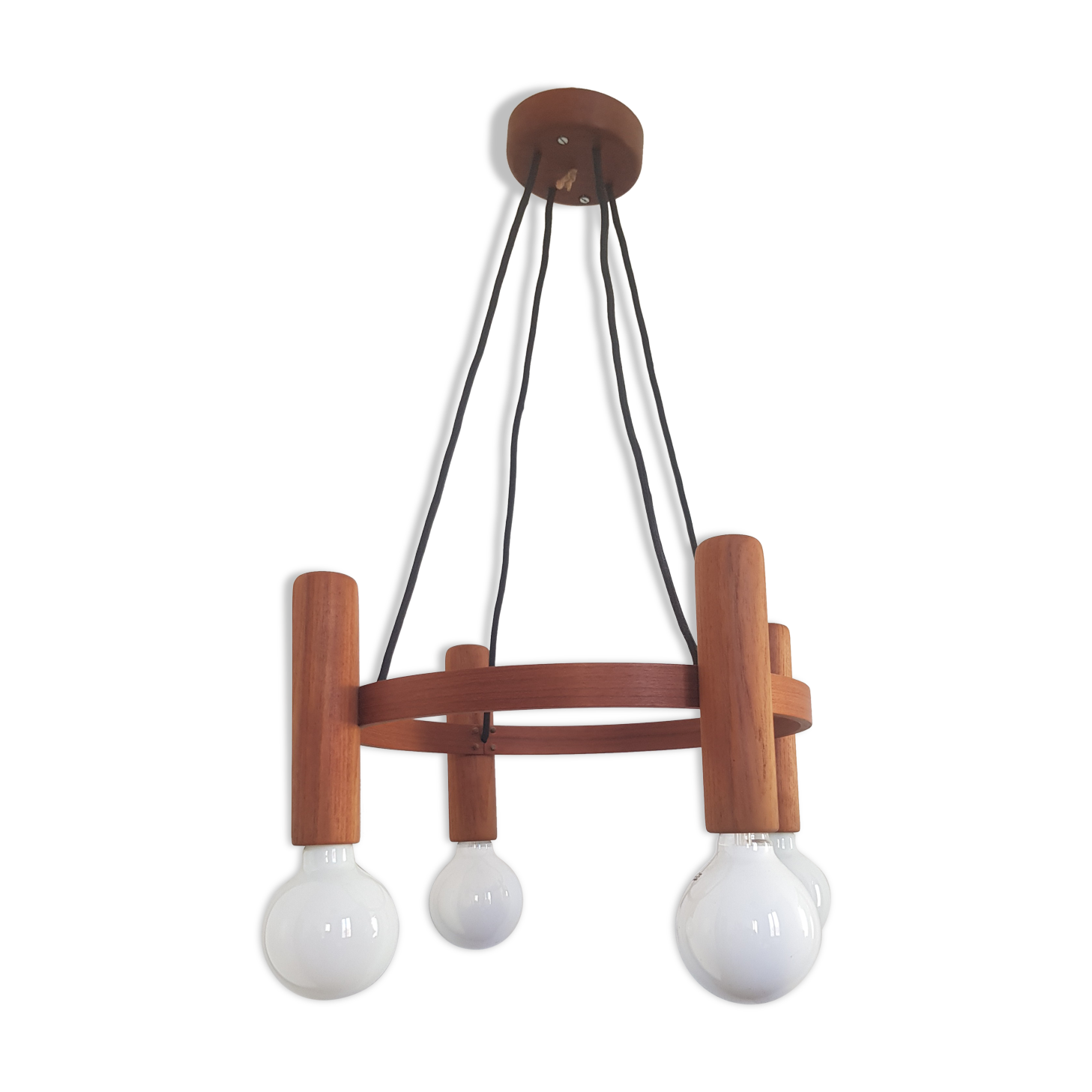 Vintage teak pendant light