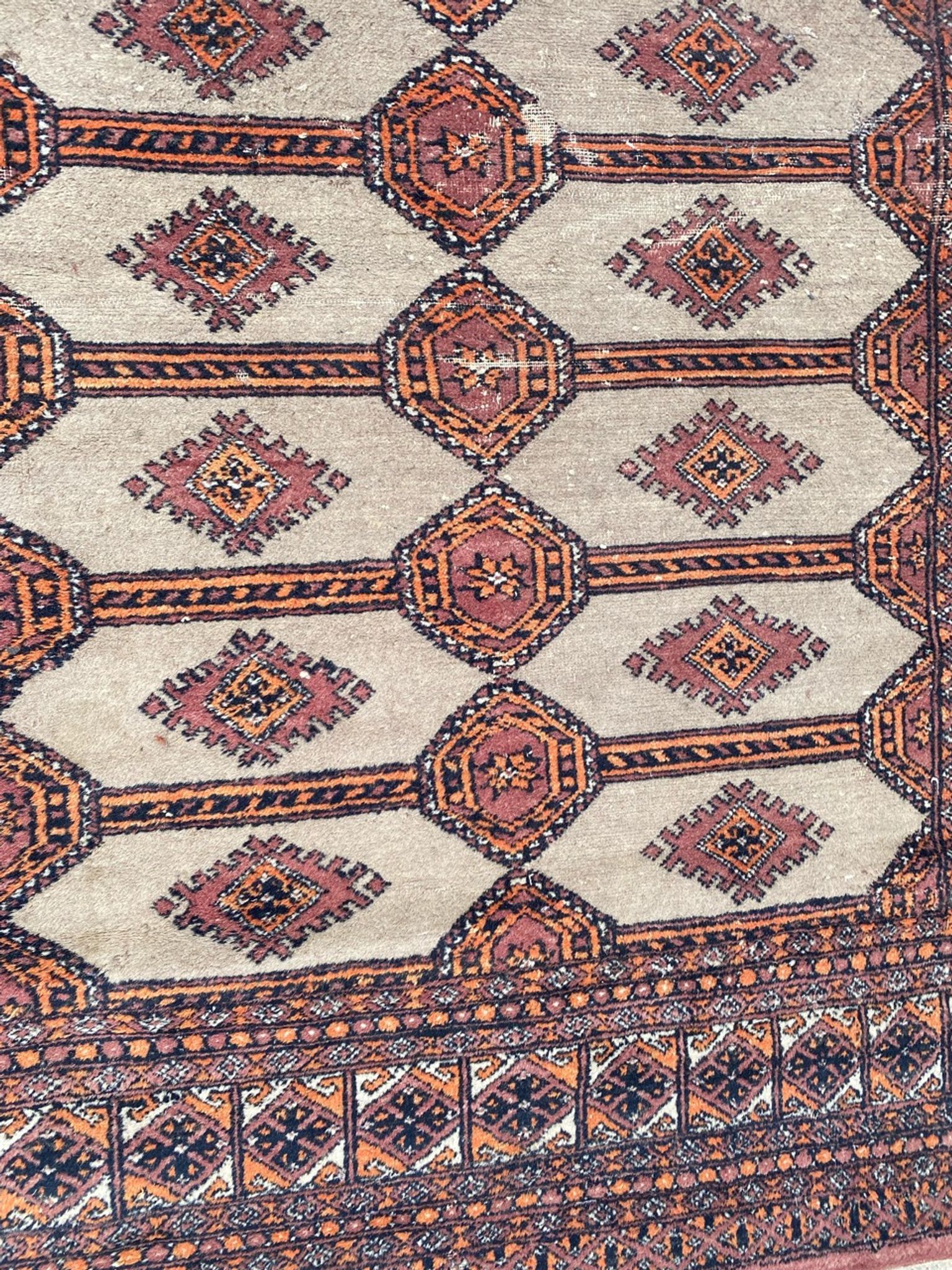 Tapis vintage pakistan dessins bokhara fait main 124x186 cm