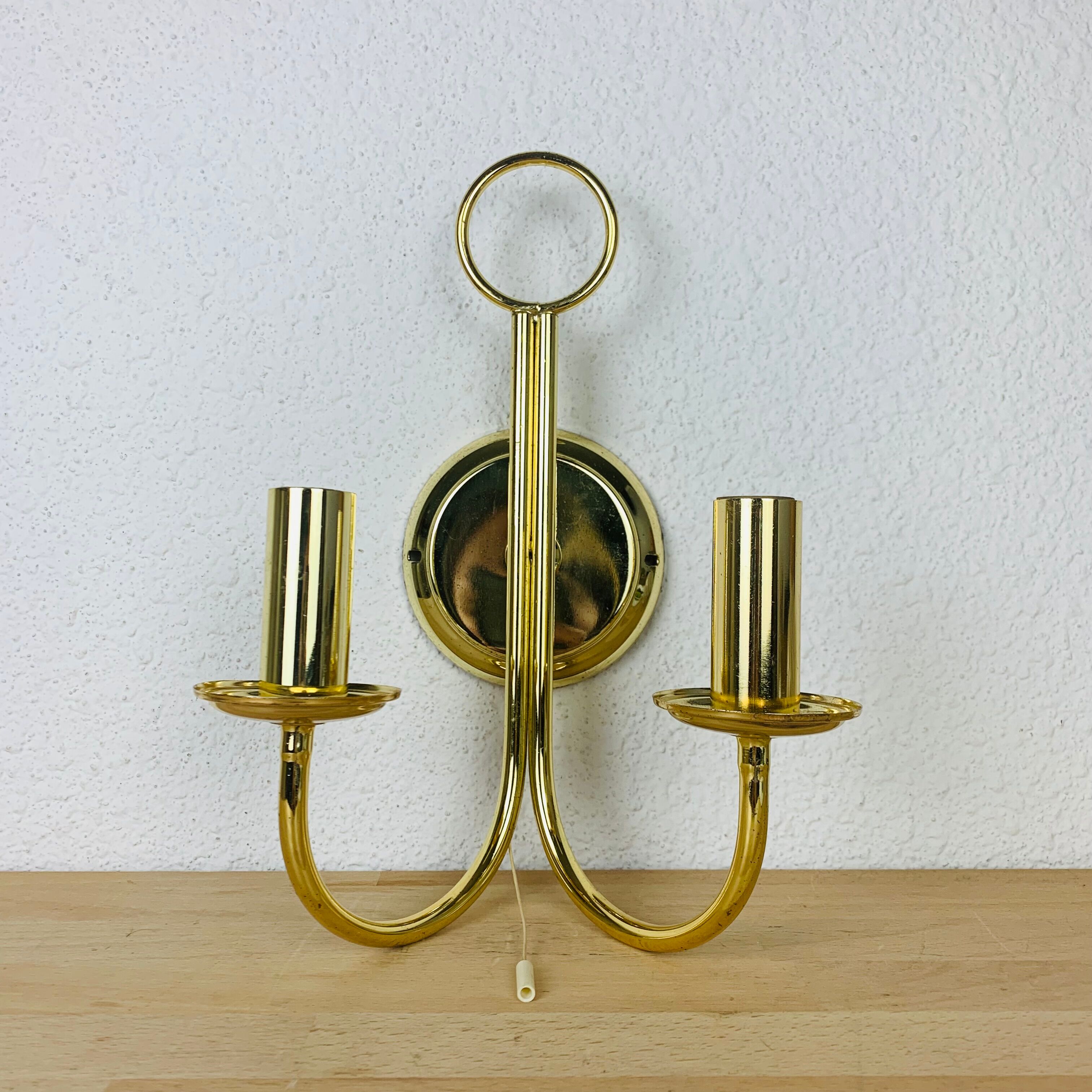 Brass wall lamp Hollywood Regency Je Fassung