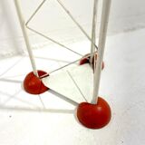 Modern white and red metal coat hanger, Italy 1980s