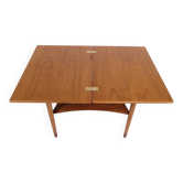 Table pliante - Teck et hêtre - Ferrures en laiton - Børge Mogensen - Usine de meubles de Søborg - Années 1950