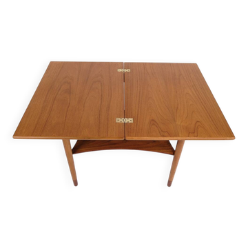 Folding table - Teak & Beech - Brass fittings - Børge Mogensen - Søborg Furniture Factory - 1950s