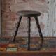 Vintage stool, tripod stool, occasional stool, wooden plant stand, side table, interior decoration.