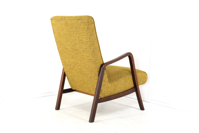 Knicos armchair in teak with yellow upholstery - very rare dutch design