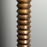 Brutalist midcentury wood turned cocoon floor lamp