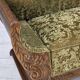 1950s, Danish 3-seater sofa, green furniture velour, oak wood.