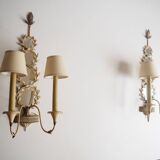 Neoclassical laurel wreath wall lamps, 1960s set of two