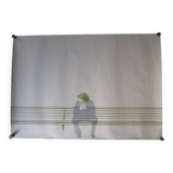 Claudio morra - original drawing - 1974 - man on a bench