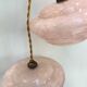 Pair of Art Deco suspensions in pink Clichy glass