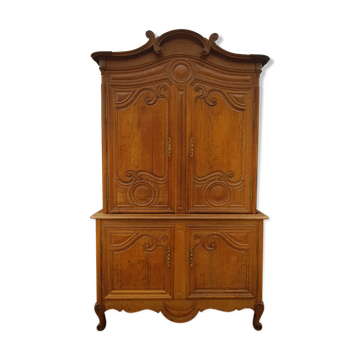 Buffet two bodies in solid oak cauchois