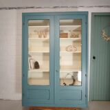 Blue vintage bookcase