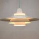 Vintage David Mogensen White Pendant Lamp, Super Light A/S, Danish Mid-Cent