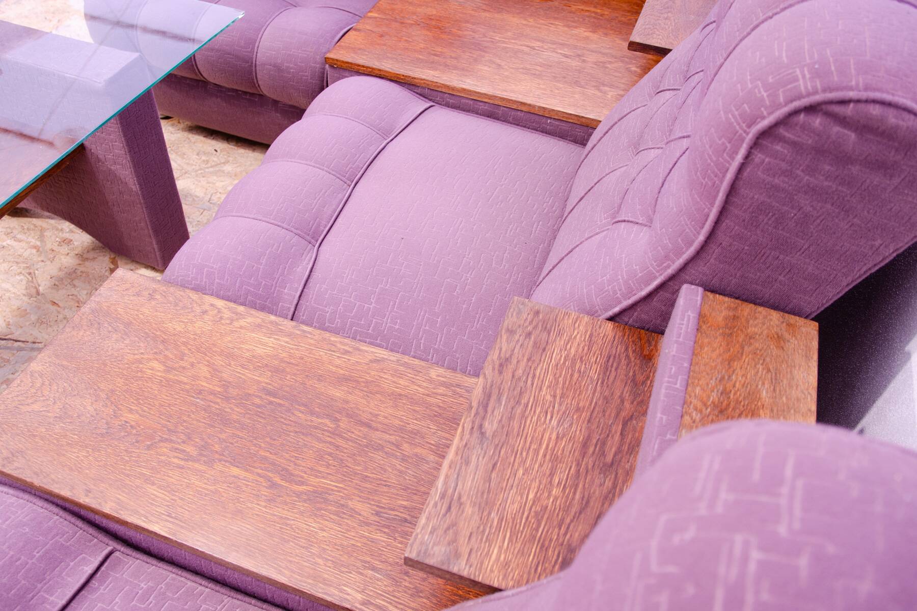 Ensemble de salon vintage bloc de l'Est, Tchécoslovaquie, 1980