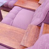 Ensemble de salon vintage bloc de l'Est, Tchécoslovaquie, 1980