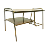 Vintage coffee table has two trays 20th century Around 1970