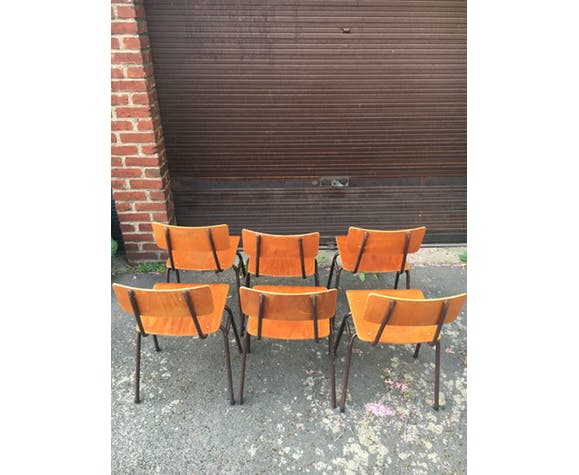 Lot de 6 chaises d'école