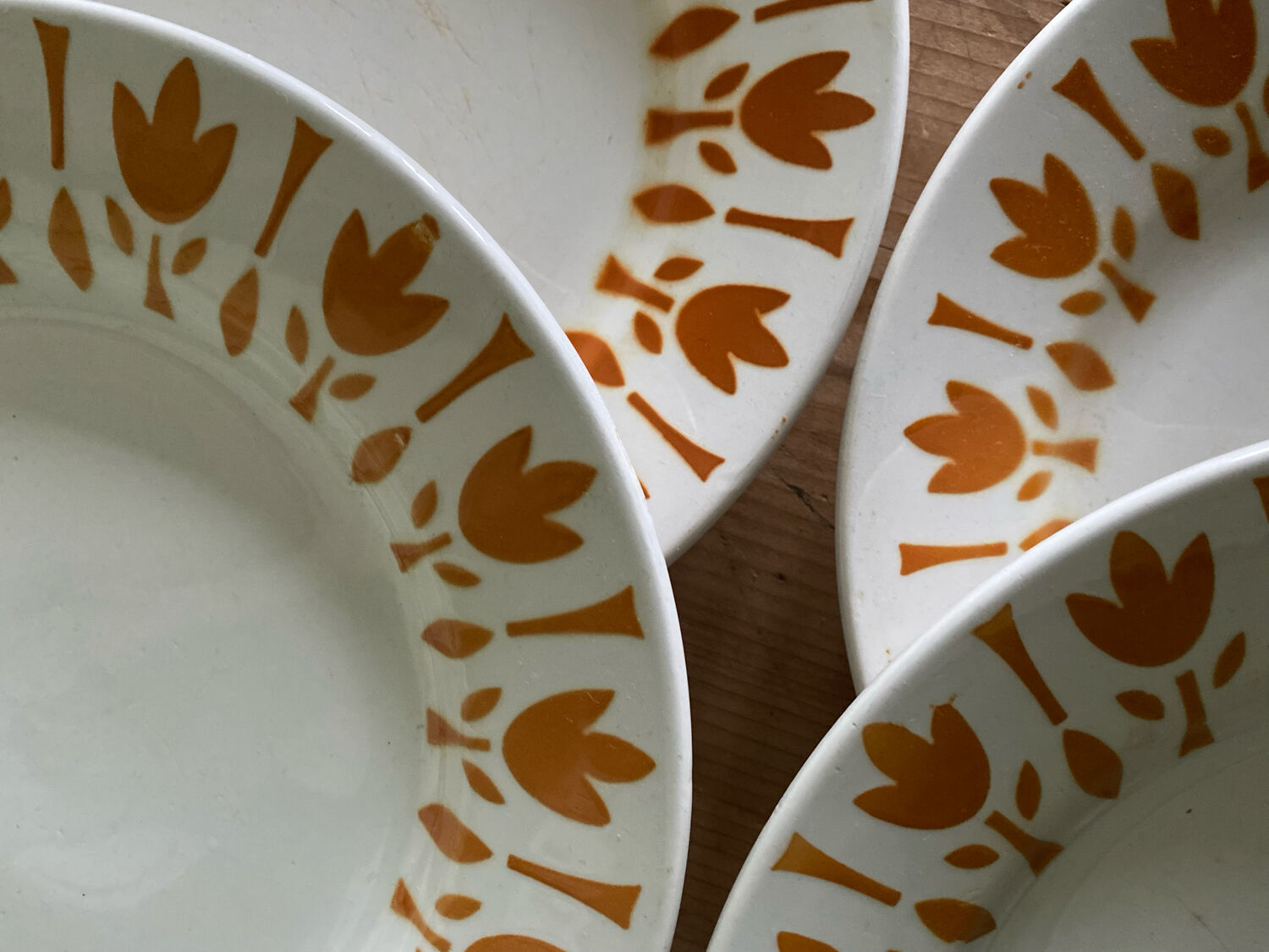 6 assiettes vintage tulipes sarreguemines