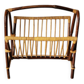 Bamboo and rattan magazine rack