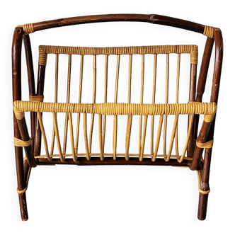 Bamboo and rattan magazine rack