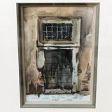 Paire d'aquarelles, les portes, détails architecturaux
