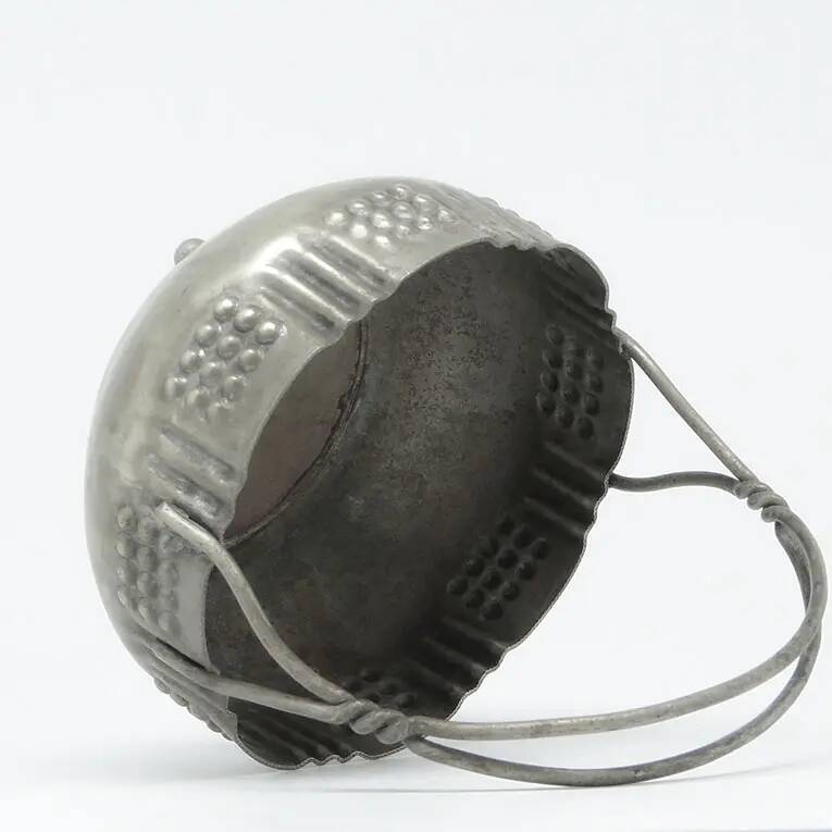 Art Deco sugar bowl, silver-plated brass, Poland, 1920s