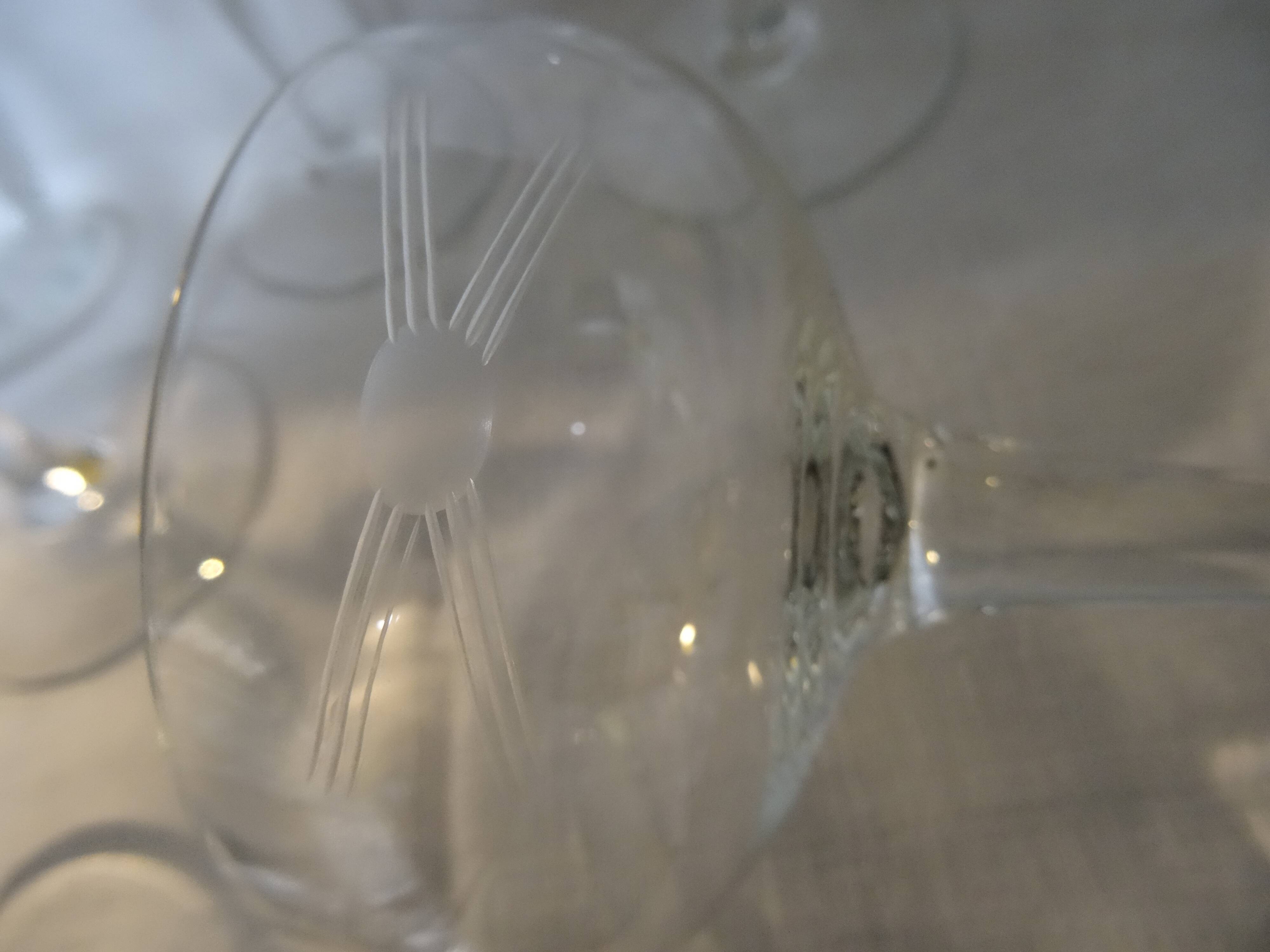 Lot de 6 coupes à champagne gravées