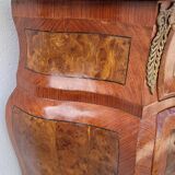 Louis XV style curved chest of drawers in marquetry