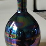 Murano Iridescent ball vase/With iridescent reflections. Mary line. Dim 20 x 10 cm