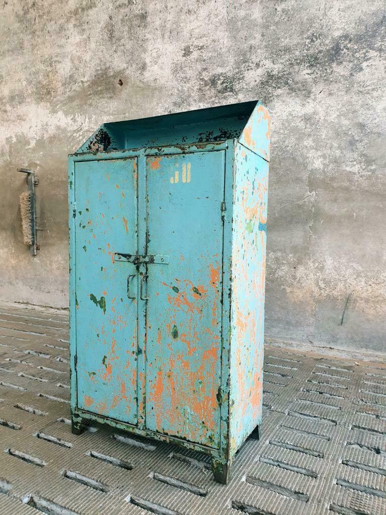 Old cabinet iron sideboard blue