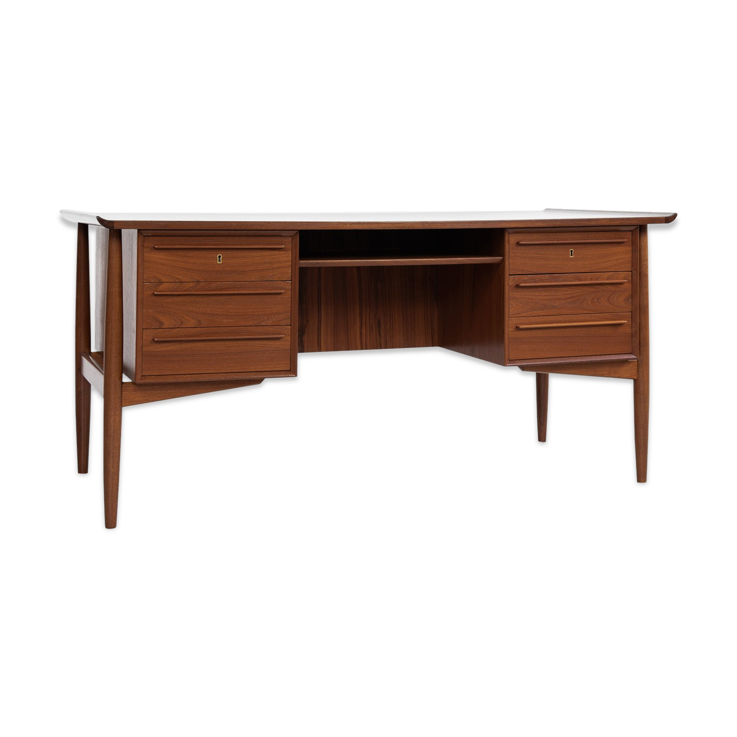 Midcentury Danish desk in teak by Arne Vodder for HP Hansen 1960s