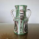 Domingo Punter, large pitcher with 3 handles, ceramic, signed, Spain 1960