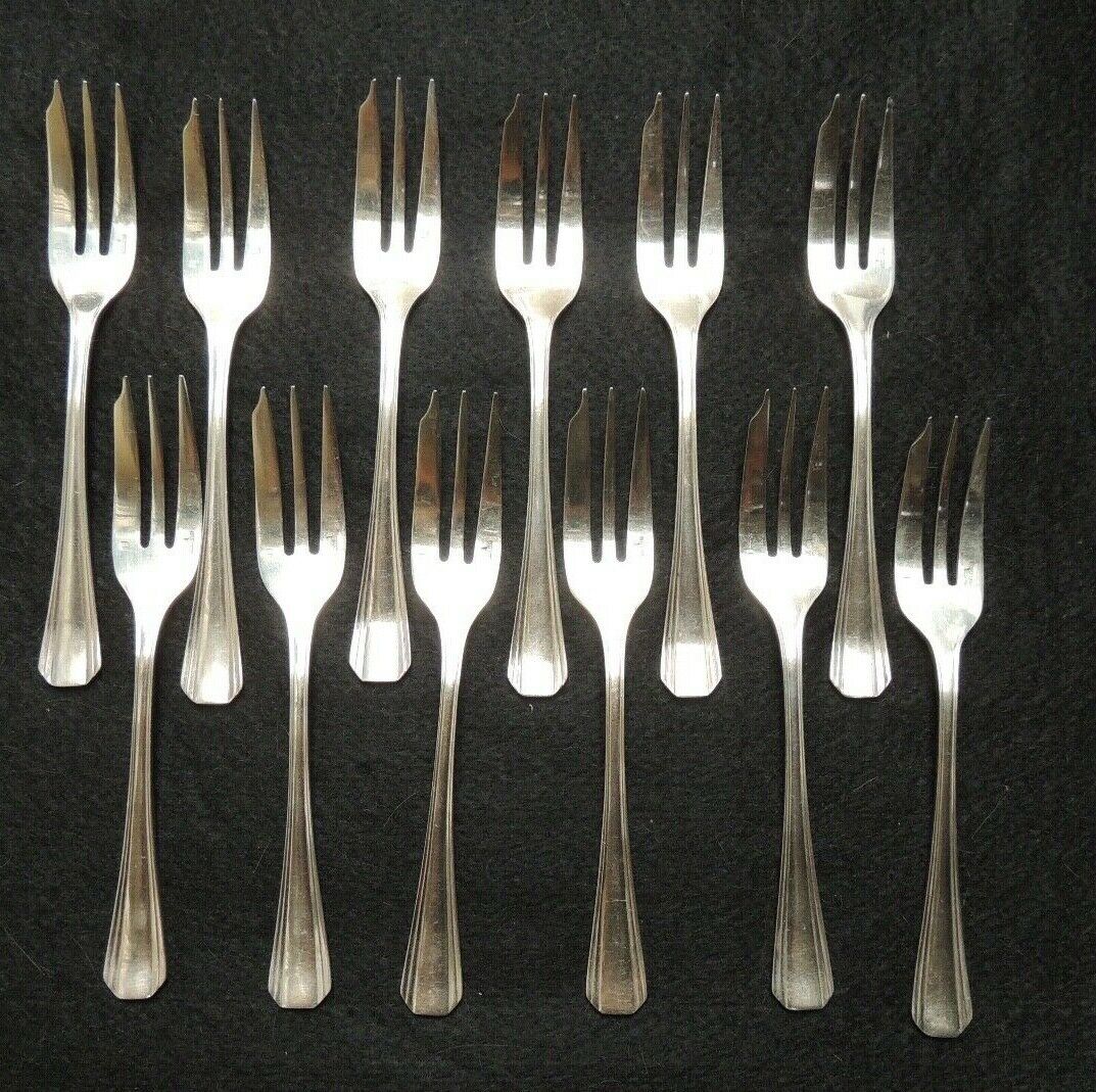 Christofle 12 cake forks model Boreal silver metal
