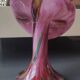 Volubilis vase in Murano glass. Pink speckled background. Height 21 cm.