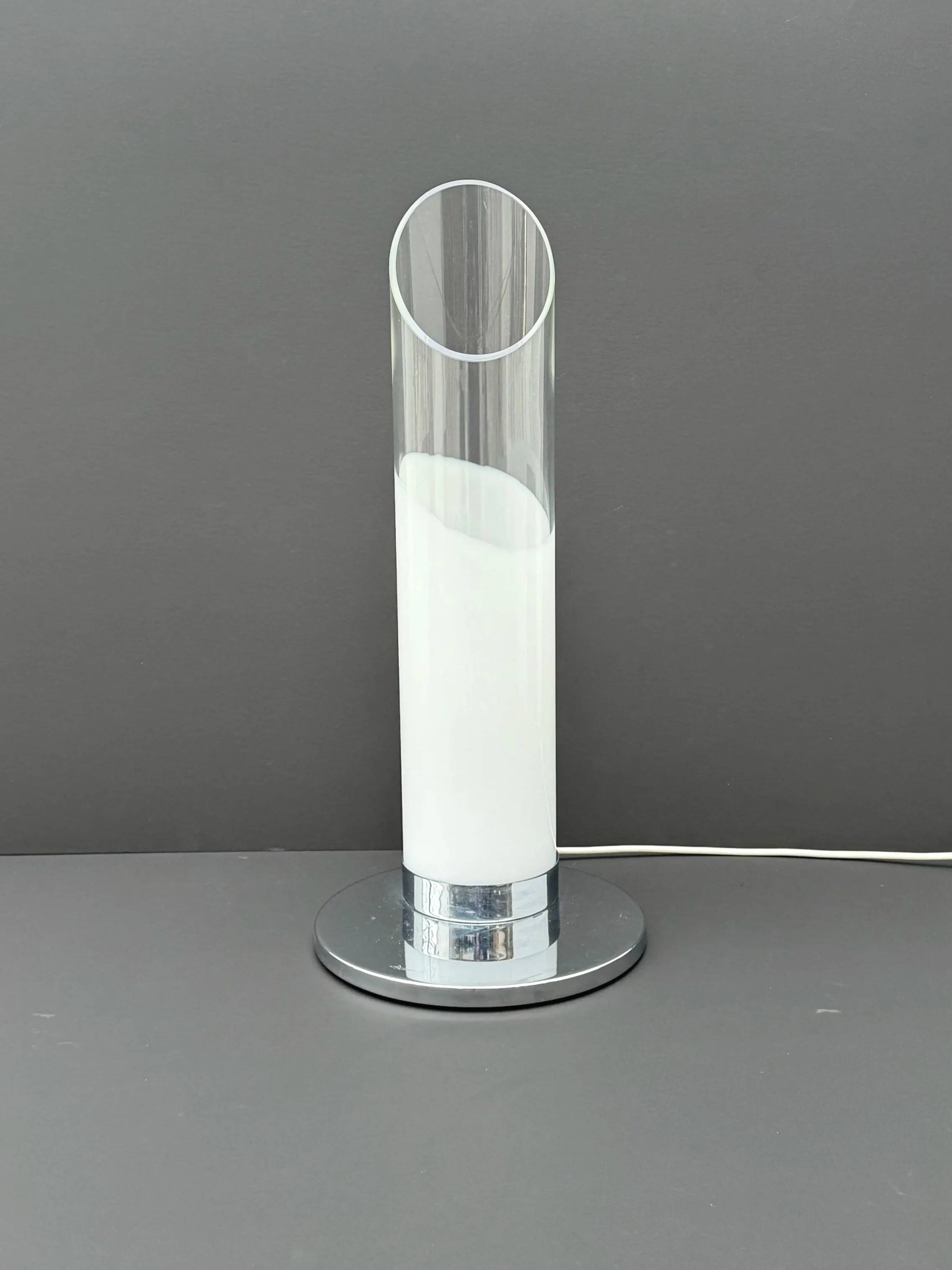 Esperia lamp in murano glass and chrome, italy 1970