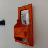 Vintage teak barber mirror 50s