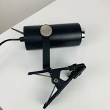 Vintage black metal clamp spotlight